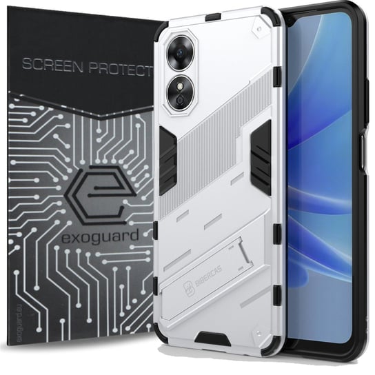 ETUI EXOGUARD BIBERCAS + SZKŁO - OPPO A17 - PANCERNE CASE OBUDOWA FUTERAŁ EXOGUARD