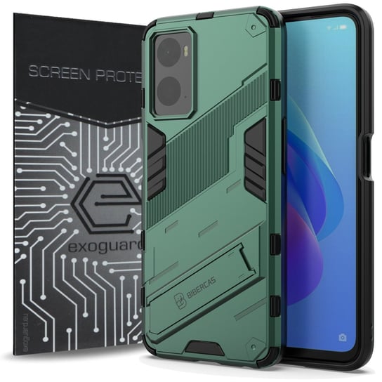 ETUI EXOGUARD BIBERCAS + SZKŁO - OPPO A96 (4G) / REALME 9I - PANCERNE CASE OBUDOWA FUTERAŁ EXOGUARD