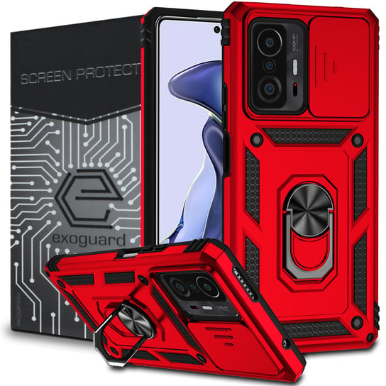 Etui Exoguard Camcover + Szkło - Xiaomi 11T / 11T Pro - Pancerne Case Obudowa Futerał Ring EXOGUARD