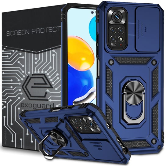 Etui Exoguard Camcover + Szkło - Xiaomi Redmi Note 11 / 11S - Pancerne Case Obudowa Futerał Ring EXOGUARD