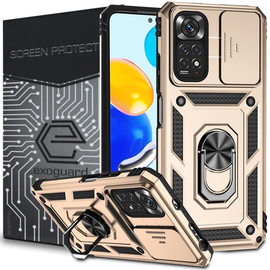 Etui Exoguard Camcover + Szkło - Xiaomi Redmi Note 11 / 11S - Pancerne Case Obudowa Futerał Ring EXOGUARD