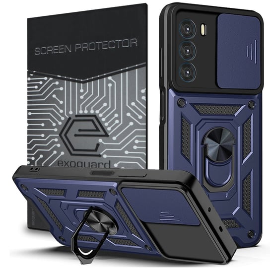 Etui Exoguard Camshield + Szkło - Motorola Moto G52 / G82 - Pancerne Case Obudowa Futerał Ring EXOGUARD