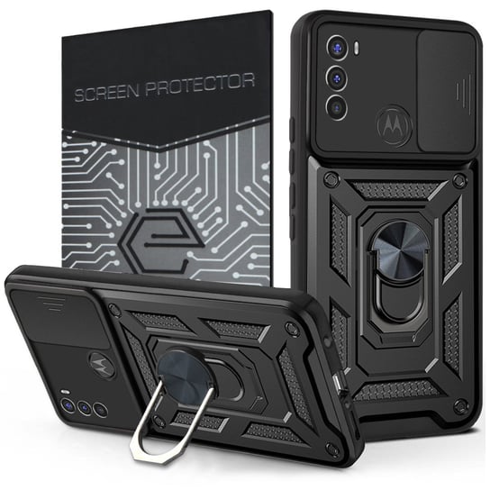 Etui Exoguard Camshield + Szkło - Motorola Moto G71 5G - Pancerne Case Obudowa Futerał Ring EXOGUARD