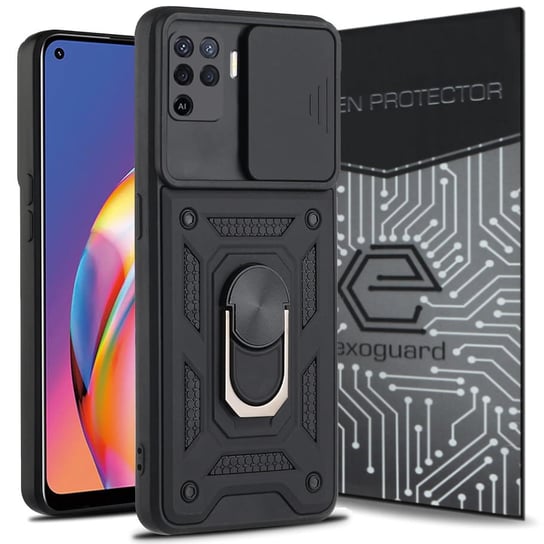 Etui Exoguard Camshield + Szkło – Oppo Reno 5 Lite - Pancerne Case Obudowa Futerał Ring EXOGUARD