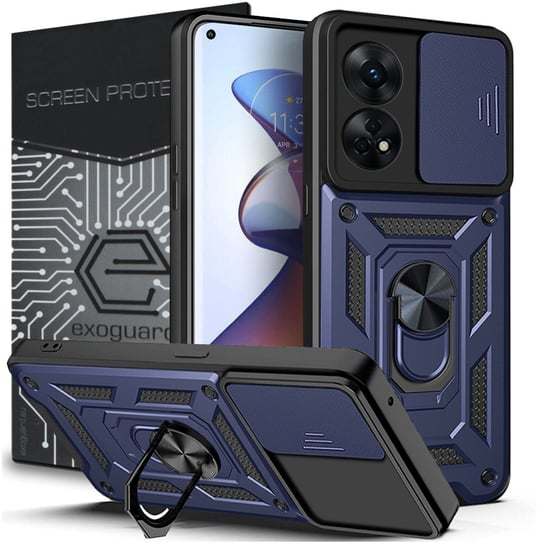 Etui Exoguard Camshield + Szkło - Oppo Reno 8T (4G) - Pancerne Case Obudowa Futerał Ring EXOGUARD