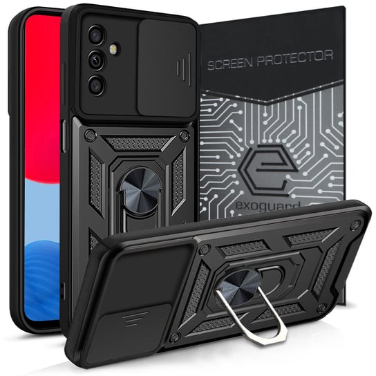 Etui Exoguard Camshield + Szkło - Samsung Galaxy M23 5G - Pancerne Case Obudowa Futerał Ring EXOGUARD