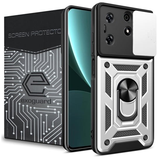 Etui Exoguard Camshield + Szkło - Tecno Spark 10 Pro - Pancerne Case Obudowa Futerał Ring EXOGUARD