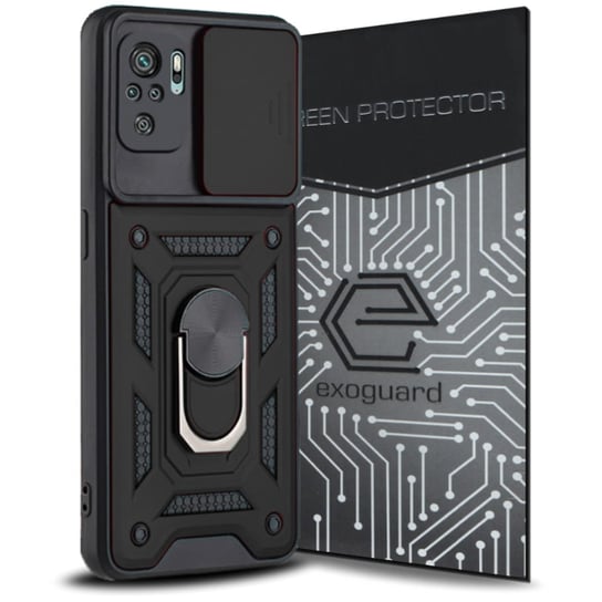 Etui Exoguard Camshield + Szkło – Xiaomi Redmi Note 10 / 10S - Pancerne Case Obudowa Futerał Ring EXOGUARD