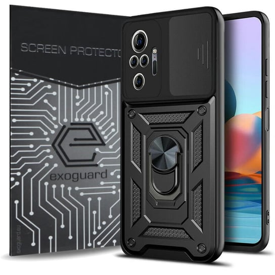 Etui Exoguard Camshield + Szkło – Xiaomi Redmi Note 10 Pro - Pancerne Case Obudowa Futerał Ring EXOGUARD