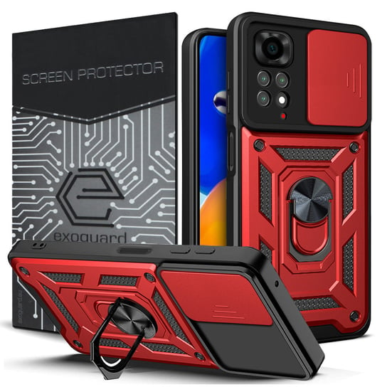 Etui Exoguard Camshield + Szkło - Xiaomi Redmi Note 11 / 11S - Pancerne Case Obudowa Futerał Ring EXOGUARD