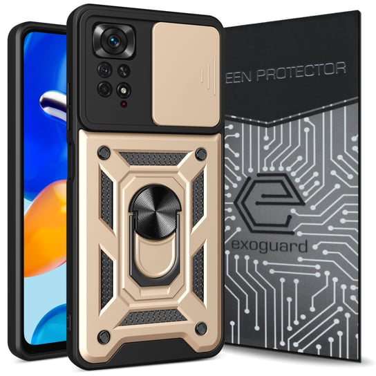 Etui Exoguard Camshield + Szkło - Xiaomi Redmi Note 11 Pro / Note 11 Pro 5G - Pancerne Case Obudowa Futerał Ring EXOGUARD