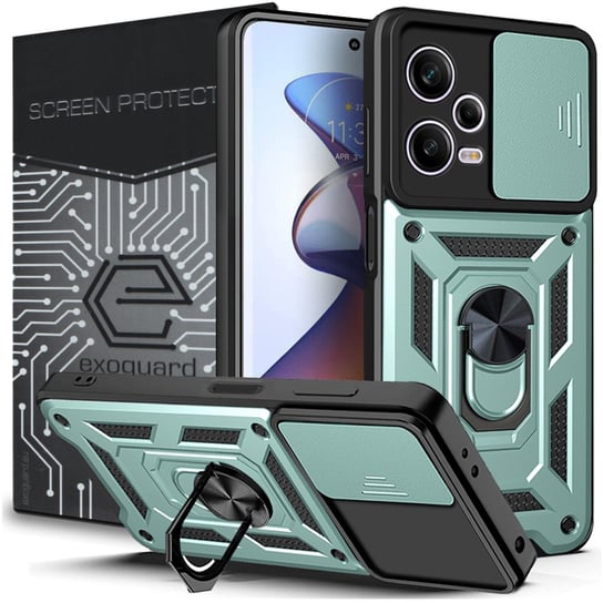 Etui Exoguard Camshield + Szkło - Xiaomi Redmi Note 12 5G / Poco X5 5G - Pancerne Case Obudowa Futerał Ring EXOGUARD