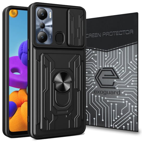 Etui Exoguard Cardshield + Szkło - Infinix Hot 12I / Hot 20I - Pancerne Case Obudowa Futerał Ring EXOGUARD