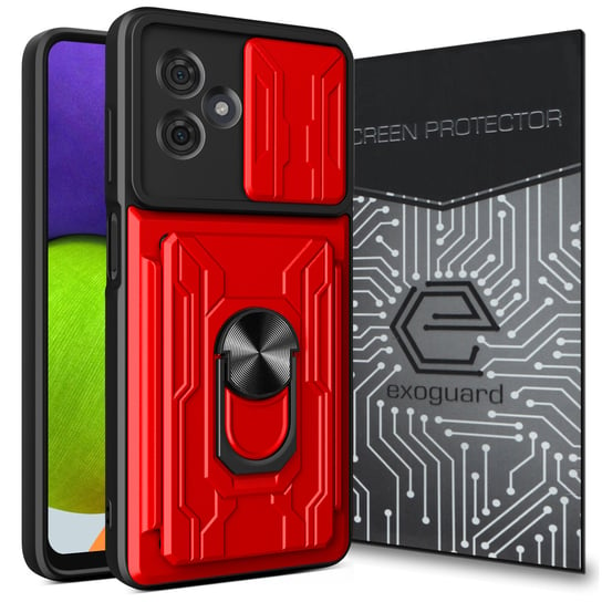 Etui Exoguard Cardshield + Szkło - Motorola Moto G54 5G / G54 5G Power Edition - Pancerne Case Obudowa Futerał Ring EXOGUARD