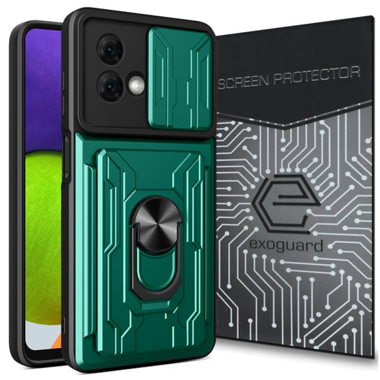 Etui Exoguard Cardshield + Szkło - Motorola Moto G84 5G - Pancerne Case Obudowa Futerał Ring EXOGUARD