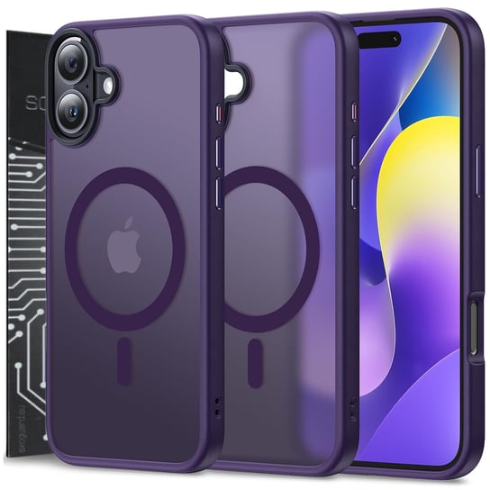 ETUI EXOGUARD FROSTED + SZKŁO - APPLE IPHONE 16 - PANCERNE CASE OBUDOWA FUTERAŁ EXOGUARD