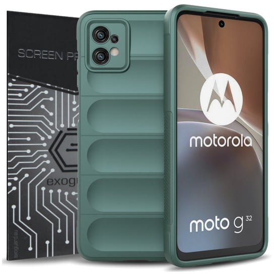 ETUI EXOGUARD MAGIC + SZKŁO - MOTOROLA MOTO G32 - PANCERNE CASE OBUDOWA FUTERAŁ EXOGUARD