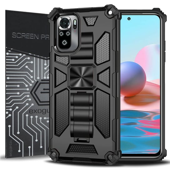 ETUI EXOGUARD MILITARY + SZKŁO - REDMI NOTE 10 / NOTE 10S -  PANCERNE CASE OBUDOWA FUTERAŁ EXOGUARD