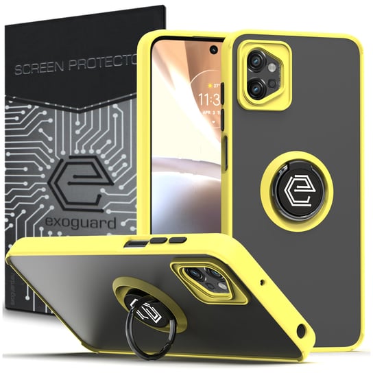 Etui Exoguard O-Ring + Szkło - Motorola Moto G32  - Pancerne Case Obudowa Futerał Ring EXOGUARD