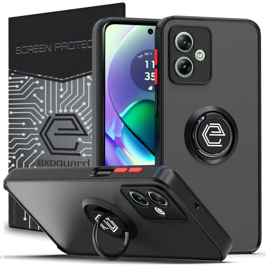 Etui Exoguard O-Ring + Szkło - Motorola Moto G54 5G / G54 5G Power Edition - Pancerne Case Obudowa Futerał Ring EXOGUARD