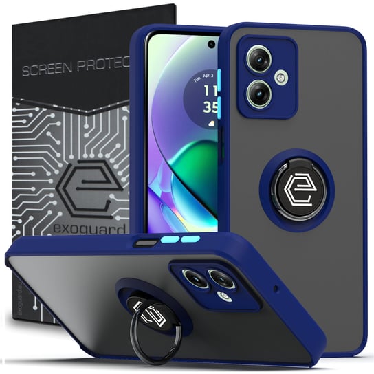 Etui Exoguard O-Ring + Szkło - Motorola Moto G54 5G / G54 5G Power Edition - Pancerne Case Obudowa Futerał Ring EXOGUARD
