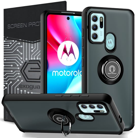 ETUI EXOGUARD O-RING + SZKŁO - MOTOROLA MOTO G60 / G60S - PANCERNE CASE OBUDOWA FUTERAŁ RING EXOGUARD