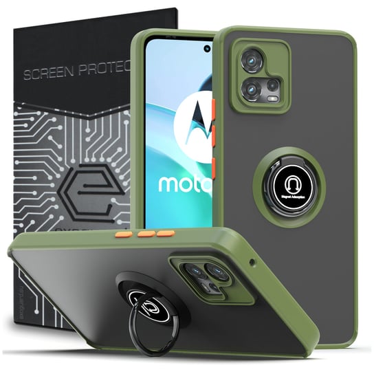 Etui Exoguard O-Ring + Szkło - Motorola Moto G72 - Pancerne Case Obudowa Futerał Ring EXOGUARD