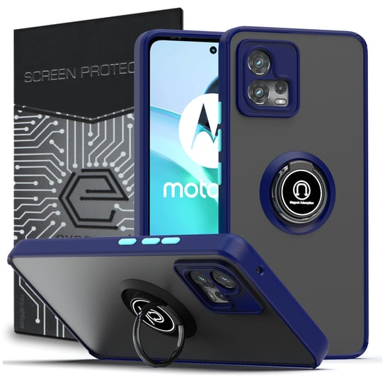 Etui Exoguard O-Ring + Szkło - Motorola Moto G72 - Pancerne Case Obudowa Futerał Ring EXOGUARD