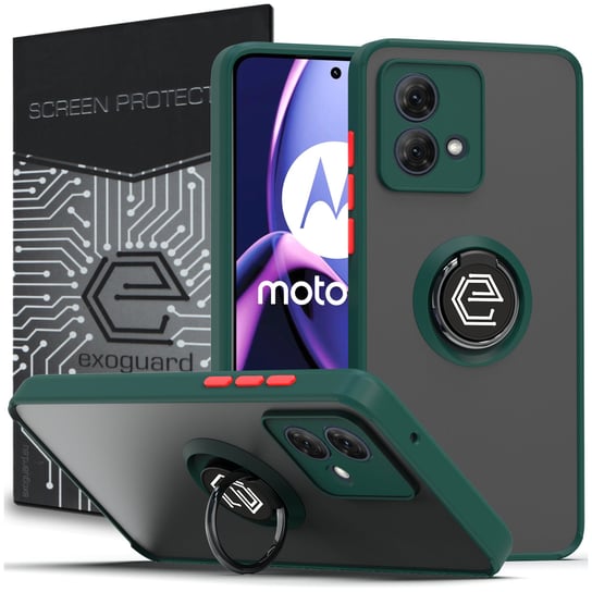 Etui Exoguard O-Ring + Szkło - Motorola Moto G84 5G - Pancerne Case Obudowa Futerał Ring EXOGUARD