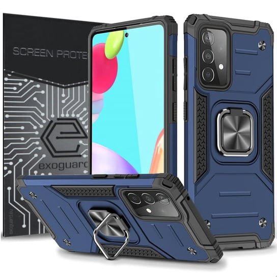 ETUI EXOGUARD QRING + SZKŁO - GALAXY A52 / A52S 5G - PANCERNE CASE OBUDOWA FUTERAŁ RING EXOGUARD