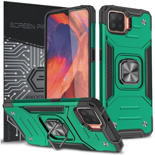 ETUI EXOGUARD QRING + SZKŁO - OPPO A73 - PANCERNE CASE OBUDOWA FUTERAŁ RING EXOGUARD