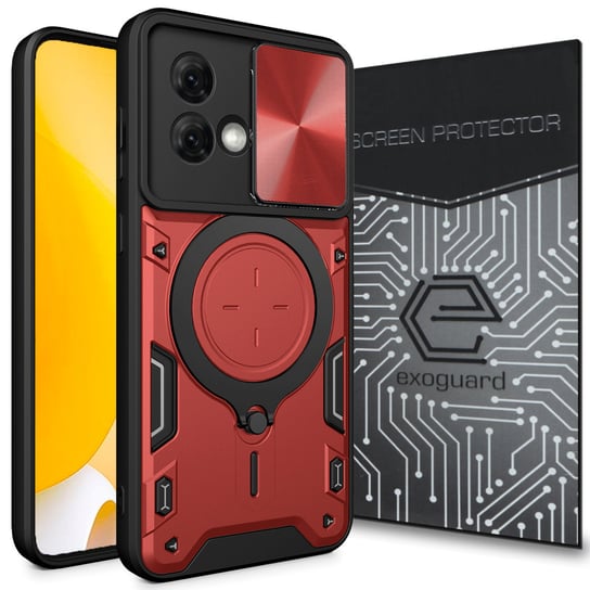 Etui Exoguard Ringshield + Szkło - Motorola Moto G84 5G - Pancerne Case Obudowa Futerał Ring EXOGUARD