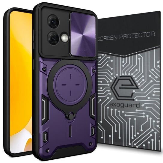 Etui Exoguard Ringshield + Szkło - Motorola Moto G84 5G - Pancerne Case Obudowa Futerał Ring EXOGUARD