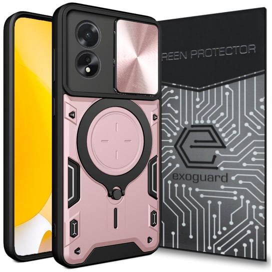 Etui Exoguard Ringshield + Szkło - Oppo A38 (4G) - Pancerne Case Obudowa Futerał Ring EXOGUARD