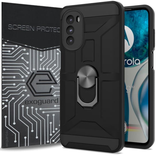 ETUI EXOGUARD XRING + SZKŁO - MOTOROLA MOTO G52 / G82 5G - PANCERNE CASE OBUDOWA FUTERAŁ RING EXOGUARD