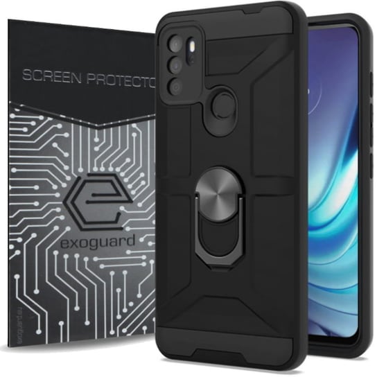 ETUI EXOGUARD XRING + SZKŁO - MOTOROLA MOTO G60S - PANCERNE CASE OBUDOWA FUTERAŁ RING EXOGUARD