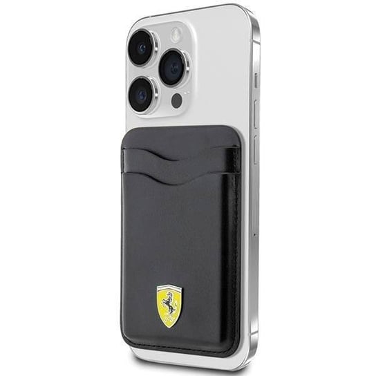 Etui Ferrari Wallet Card Slot FEWCMRSIK - czarne MagSafe Leather 2023 Collection Ferrari