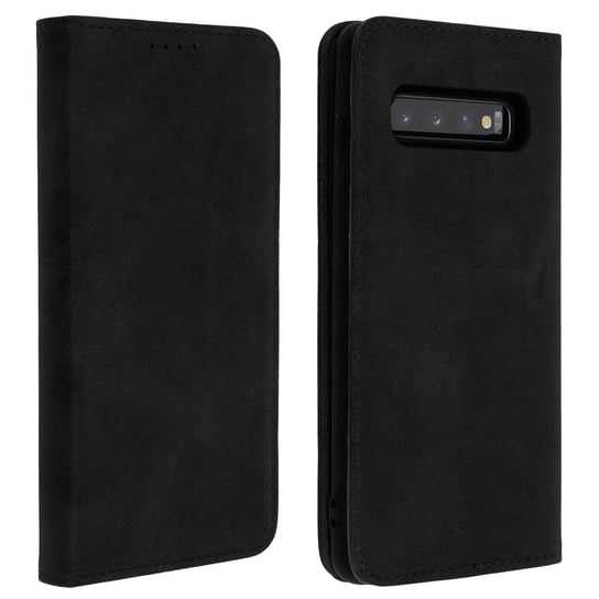 Etui Flip Book, etui-portfel ze stojakiem z obudową TPU do Galaxy S10 – czarne Avizar