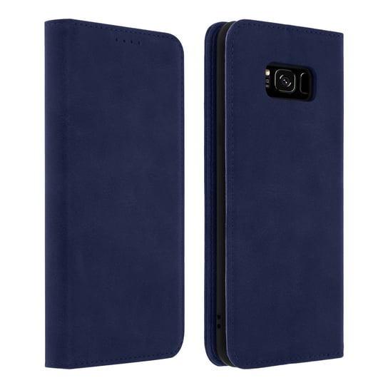 Etui Flip Book, etui-portfel ze stojakiem z powłoką TPU do Galaxy S8 – niebieskie Avizar