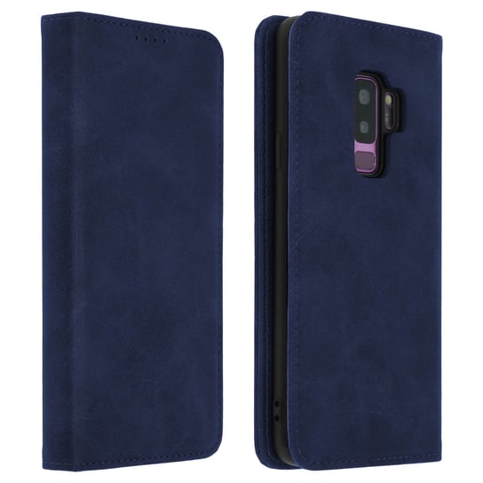 Etui Flip Book, etui-portfel ze stojakiem z powłoką TPU do Galaxy S9 Plus – niebieskie Avizar