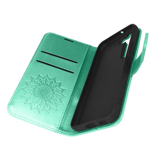 Etui Folio Do Galaxy S22 Plus Video Support Mandala Kwiat Forcell Zielony Forcell