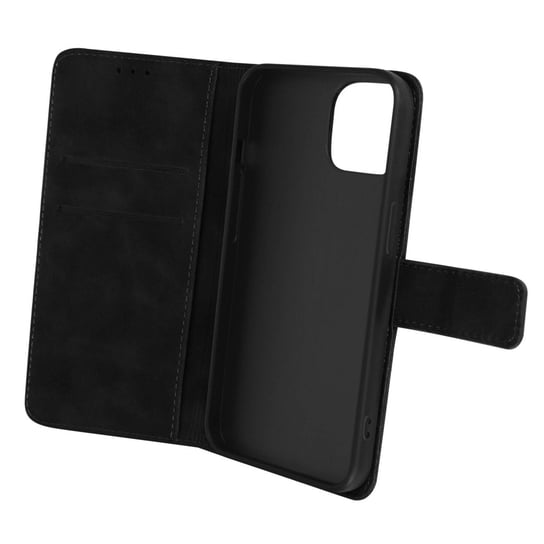 Etui Folio do iPhone'a 14 Podstawka wideo Matowy efekt Soft Touch Czarny Avizar