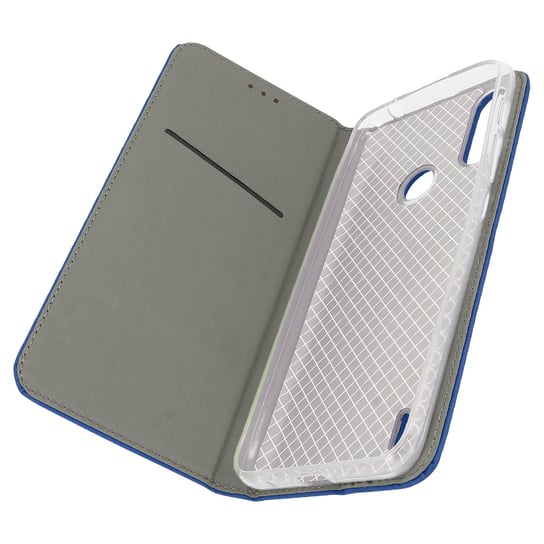 Etui Folio do Motorola Moto E7i Power Magnetyczne etui z miejscem na kartę Stojak Granatowy Avizar