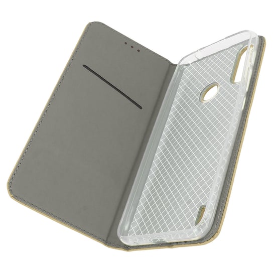 Etui Folio do Motorola Moto E7i Power Magnetyczne etui z uchwytem na kartę Stojak w kolorze złotym Avizar