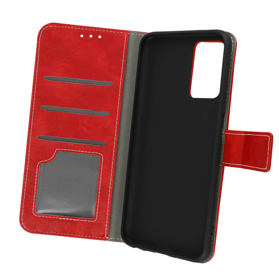 Etui Folio do Oppo A76 i Realme 9i Clap Wallet Uchwyt wideo w kolorze czerwonym Avizar