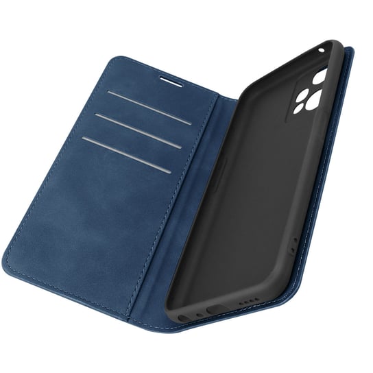 Etui Folio do Realme 9 Pro Soft Touch Magnetyczny uchwyt wideo ciemnoniebieski Avizar