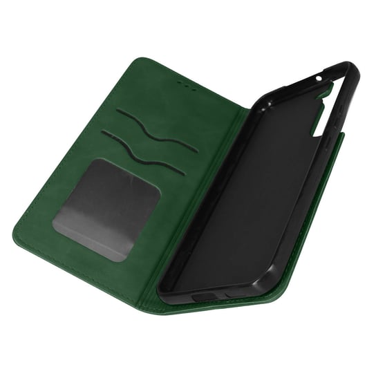 Etui Folio do Samsung Galaxy S22 Plus Etui na karty ze sztucznej skóry zamszowe zielone Avizar