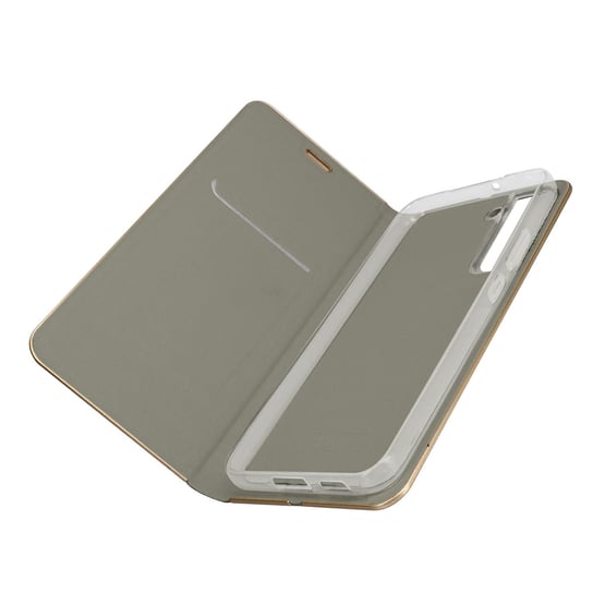 Etui Folio Galaxy S22 Card Holder Video Holder Forcell Luna Book Gold Grey Forcell