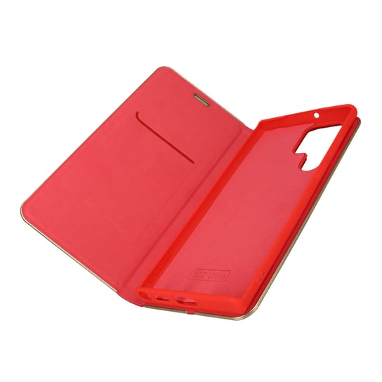 Etui Folio Galaxy S22 Ultra Card Holder Video Holder Forcell Luna Book Gold Red Forcell