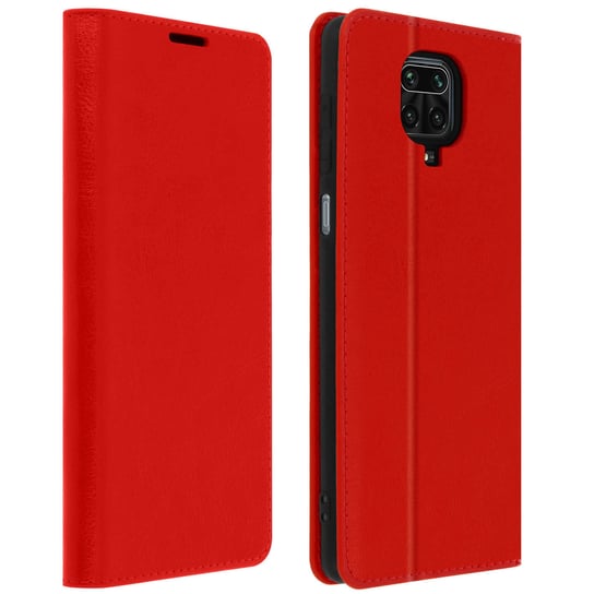 Etui Folio Leather Redmi Note 9 Pro Max/9 Pro/9S z uchwytem na kartę i stojakiem wideo w kolorze czerwonym Avizar